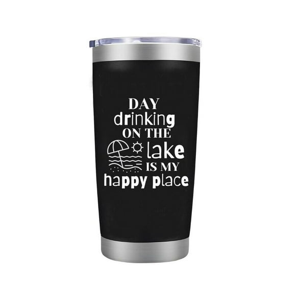 Day Drinking Mug - Funny Drinking Boating Gift - Lake Life CupDay Drinking On The Lake Is My Happy Place - Laser Engraved 20oz Tumbler