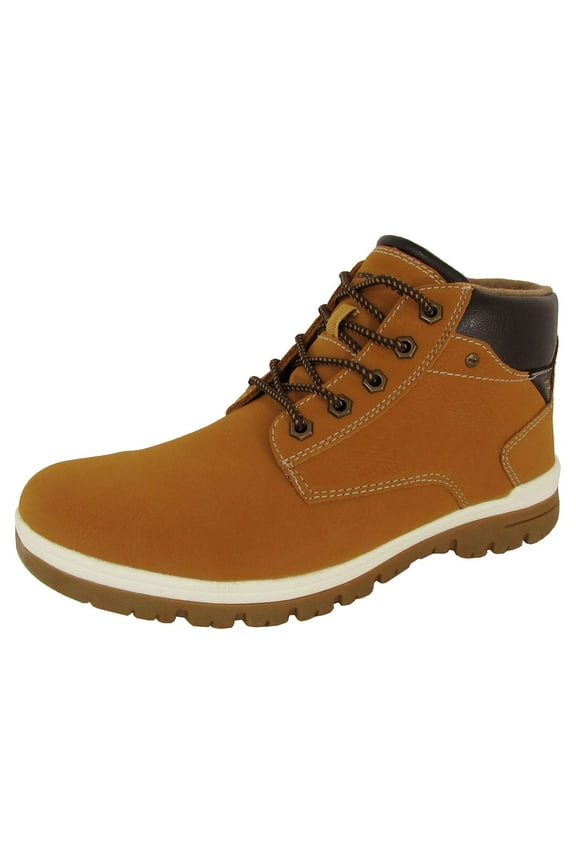 Mens Casual Lace Up Ankle Work Boot Shoes, Yellow, US 11.5
