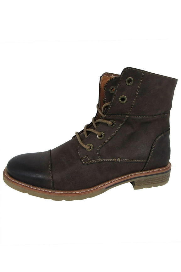 Mens Casual Lace Up Fold Over Cuff Ankle Boot Shoes, Brown, US 11