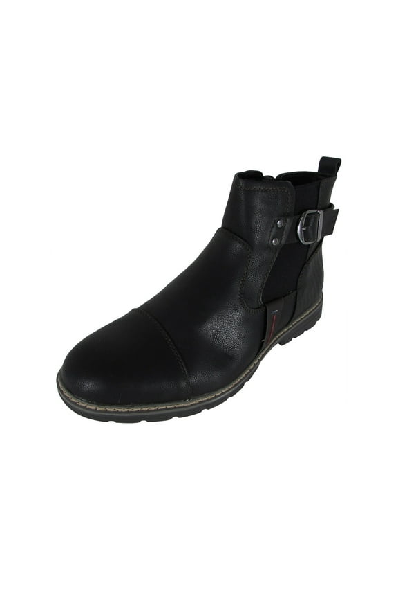Mens Casual Zip Up Chelsea Boot Shoes, Black 12