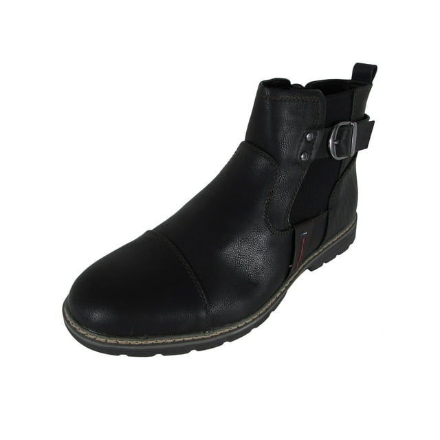 Day Five Mens Casual Zip Up Chelsea Boot Shoes, Black, US 10