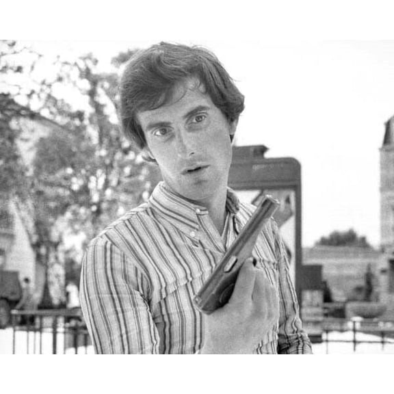 Day For Night 1973 Jean-Pierre Leaud as Alphone holding gun 24x30 inch poster