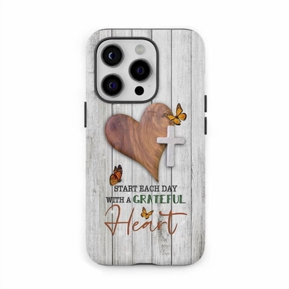 Day Grateful Heart Case for iPhone 11 12 13 14 15 16 17 Shockproof Cover