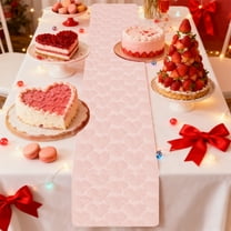 Day Heart-Shaped Table Flag, Decorative Dining Table Accent, Coffee Table Centerpiece, TV Cabinet Runner, Stylish Table Cloth for Home, Kitchen, Living Room Decor