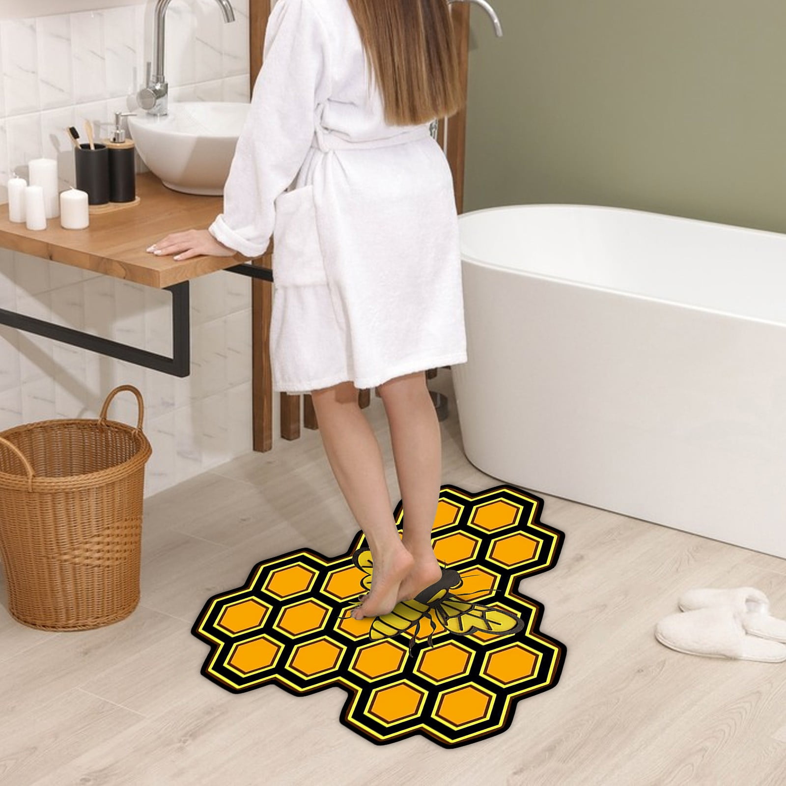 Day Beehive Pattern Doormat Festive Design Non Absorbent