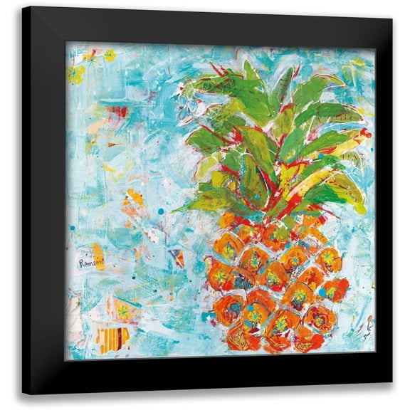 Day, Kellie 12x12 Black Modern Framed Museum Art Print Titled - Pineapple Bright
