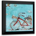 thumbnail image 1 of Day, Kellie 12x12 Black Modern Framed Museum Art Print Titled - Pizza and Beer Blue, 1 of 5
