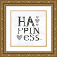 thumbnail image 1 of Day, Kellie 12x12 Gold Ornate Wood Framed with Double Matting Museum Art Print Titled - Happiness Gray Hearts, 1 of 4