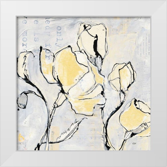 Day, Kellie 12x12 White Modern Wood Framed Museum Art Print Titled - 16 Again II with Yellow