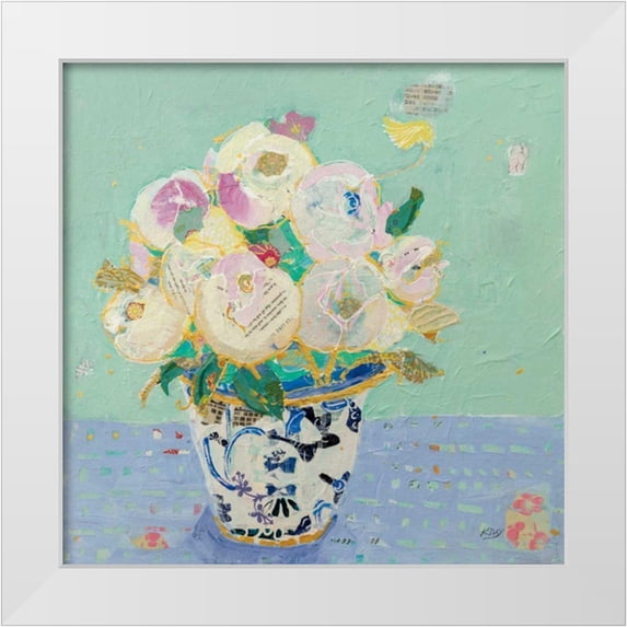 Day, Kellie 12x12 White Modern Wood Framed Museum Art Print Titled - Kristens Peonies