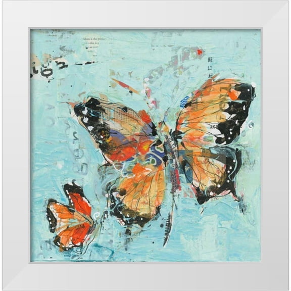 Day, Kellie 12x12 White Modern Wood Framed Museum Art Print Titled - Monarch II Light Blue