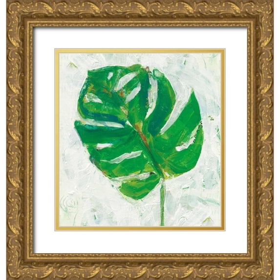 Day, Kellie 20x21 Gold Ornate Wood Framed with Double Matting Museum Art Print Titled - Single Leaf Play II