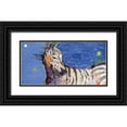 thumbnail image 1 of Day, Kellie 24x14 Black Ornate Wood Framed with Double Matting Museum Art Print Titled - Zebra Blue, 1 of 4