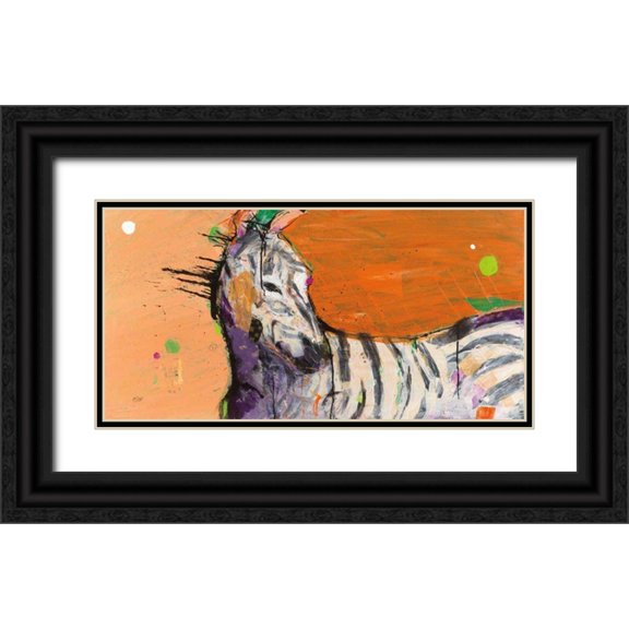 Day, Kellie 32x18 Black Ornate Wood Framed with Double Matting Museum Art Print Titled - Zebra