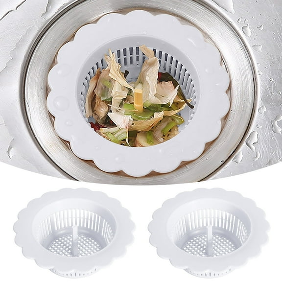 Of The Day Kitchen Sink Drain Strainer Stopper Set Up Kitchen Sink Stopper With Strainer Basket Fast Kitchen Sink Plug For Standard(2PCS)/ Kitchen Sink Drain Filter (2Pcs) White