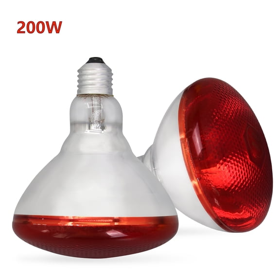 Day Night Infrared Heat Lamp 100W/150W/200W/250W/275W Red Heat Lamp Bulb for Brooder Coop Chicks Snake Amphibian Pet Reptile