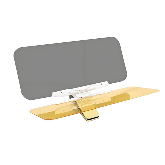 Day/Night Polarized Sun Visor Extender for Car/Trucks, Anti-Glare UV Protection Clip-On Shield, Shatterproof Optical Acrylic/Heat Reducer/Universal Adhesive-Free Sun Visor for Car Windshield