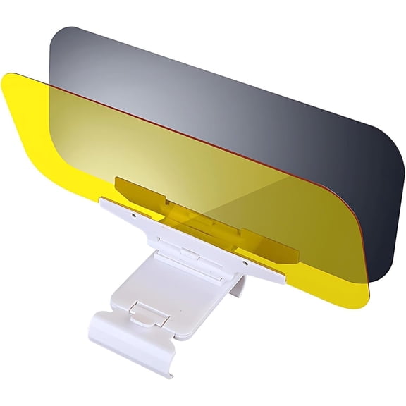 Day/Night Polarized Sun Visor Extender for Car/Trucks, Anti-Glare UV Protection Clip-On Shield, Shatterproof Optical Acrylic/Heat Reducer/Universal Adhesive-Free Sun Visor for Car Windshield