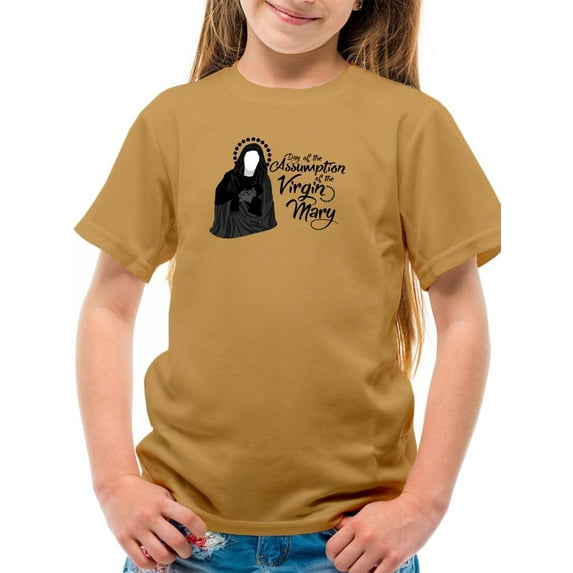 Day Of Assumption Virgin Mary T-Shirt Juniors -Image by Shutterstock, Small