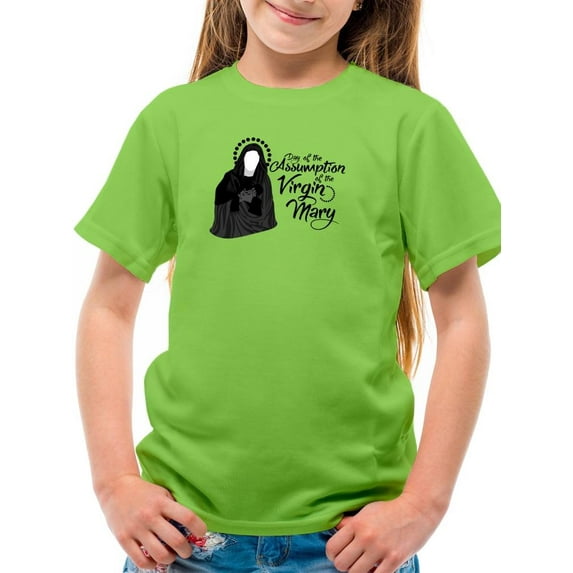 Day Of Assumption Virgin Mary T-Shirt Juniors -Image by Shutterstock, x-Large