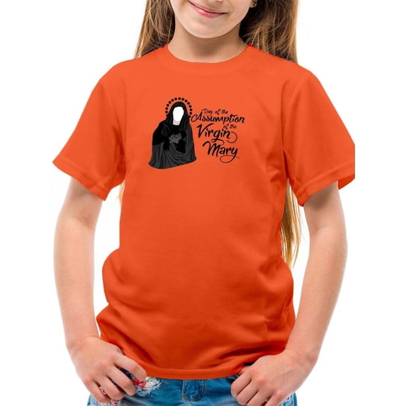 Day Of Assumption Virgin Mary T-Shirt Juniors -Image by Shutterstock, x-Large