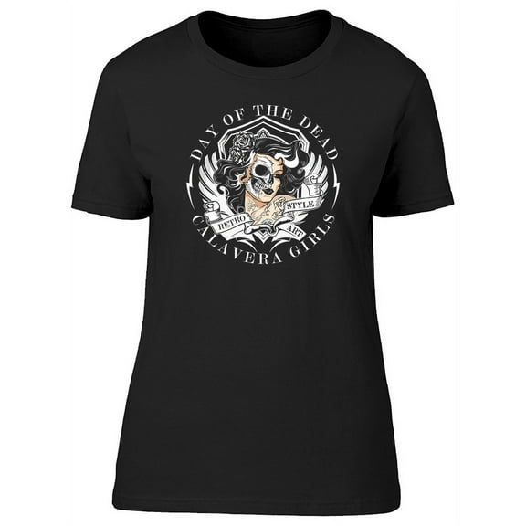 Day Of Dead Girl T-Shirt Women -Image by Shutterstock, Female Large
