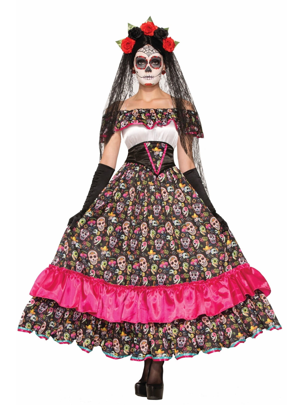 Rubies Day of the Dead Catrina Dress Costume for Adults, Women's One Size