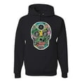 thumbnail image 1 of Day Of The Dead Calavera Skull Colorful Trippy | Mens Pop Culture Hooded Sweatshirt Graphic Hoodie, Black, Small, 1 of 4