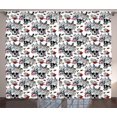 thumbnail image 1 of Ambesonne Vintage Curtains 2 Panel Set, Skulls and Flowers, 108" x 90", Multicolor, 1 of 3