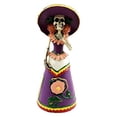 thumbnail image 1 of Day Of The Dead Elegant Purple Lady Skeleton Figurine Mexico Gorgeous Ball Gown, 1 of 3