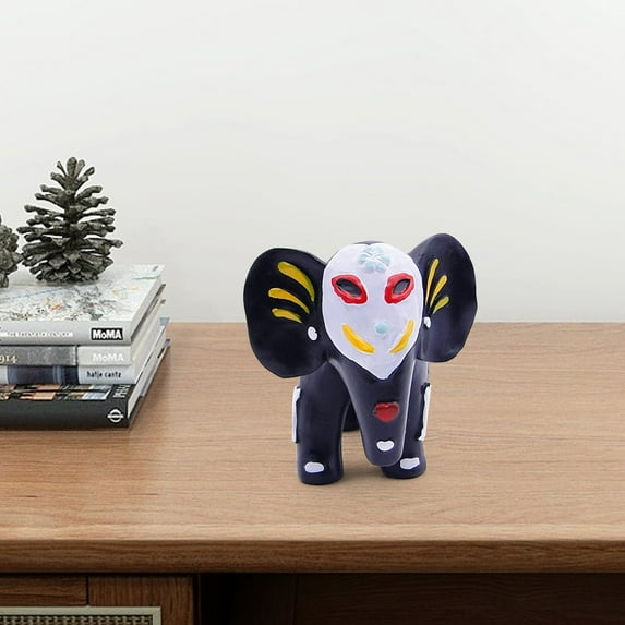 Day Of The Dead Elephant Sculpture Detailed Resin Animal Decor For Halloween Style A