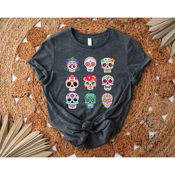 Day Of The Dead Shirt,Sugar Skull Flower Shirt,Halloween T-shirt For Women,Halloween Party Shirt,Dia De Los Muertos Tee