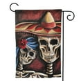 thumbnail image 1 of Day Of The Dead Sugar Skull Mexico Garden Flag 12.5"X18" Outdoor Indoor Garden Decor Porch Banner Sign With Grommets Uv Fade Resistant, 1 of 8