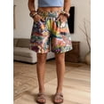 thumbnail image 1 of Day Resort Spirit Print High Waisted Casual Lounge Shorts with Pockets, Elastic Waist Athletic Beach, 1 of 7