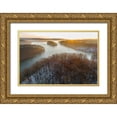 thumbnail image 1 of Day, Richard and Susan 18x13 Gold Ornate Wood Framed with Double Matting Museum Art Print Titled - Aerial view of lake Stephen A Forbes State Park-Marion County-Illinois, 1 of 4