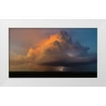 thumbnail image 1 of Day, Richard and Susan 24x15 White Modern Wood Framed Museum Art Print Titled - Aerial view of thunderstorm clouds and lightning at sunset-Marion County-Illinois, 1 of 4