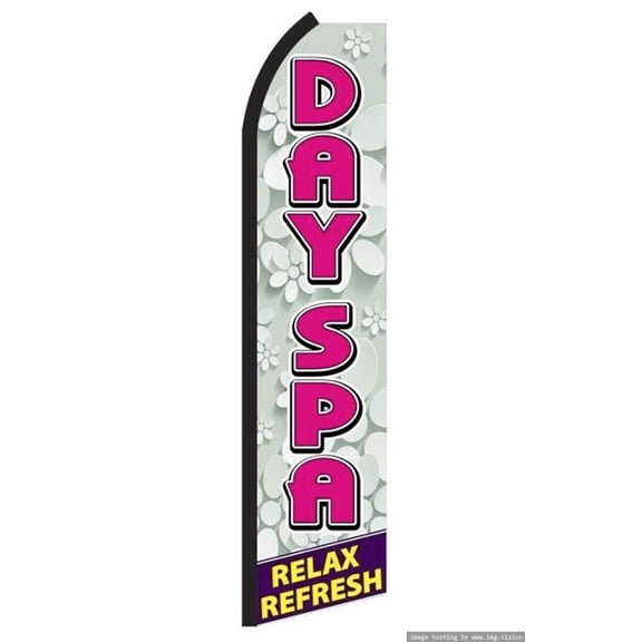 Day Spa Relax Refresh Swooper flag Without Pole Advertisement /Business Flags | Feather Flag |