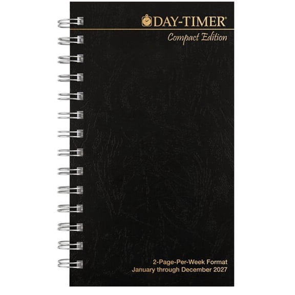 Day-Timer 2027, 2-Page-Per-Week Spiral Planner Refill Compact Size, 3"x5"