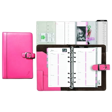 Day-Timer, DTM48437, Pink Ribbon Snap Leather Starter Set, 1 Each