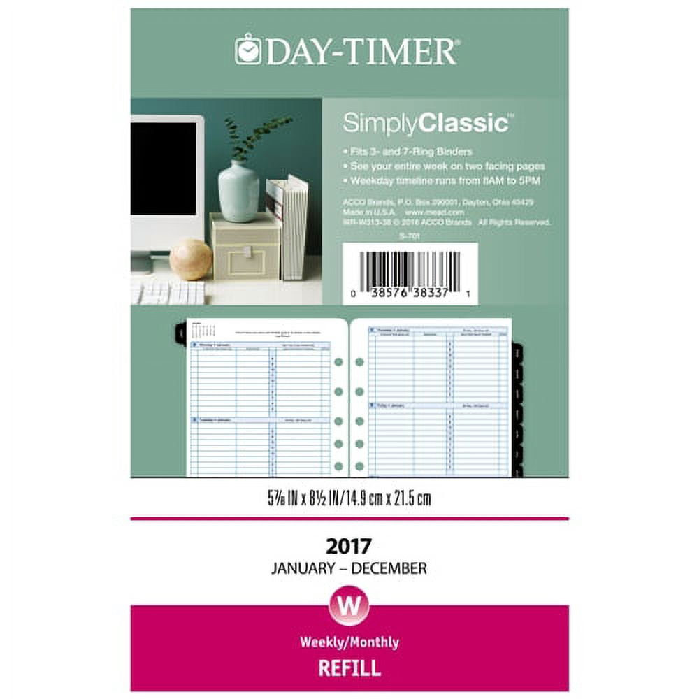 Day Timer Daytimer Organizer Refill