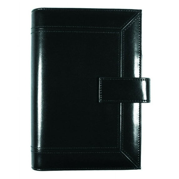 Day-Timer Faux Leather Snap-Close Organizer, Black, 5 1/2" x 8 1/2" (45091)