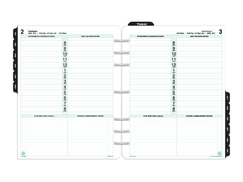 DayTimer Folio Planner refill day to page white paper 7