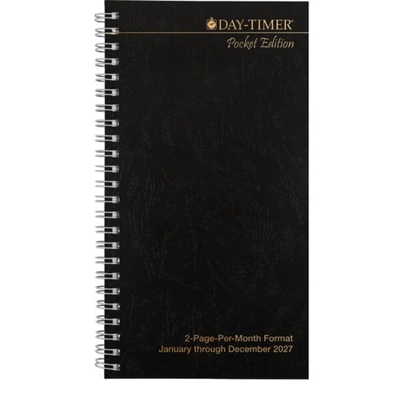 Day-Timer January 2027 December 2027 Two Page Per Month Vertical Indexed Planner Refill, Wirebound, Pocket Size, 3 1/2" x 6 1/2"