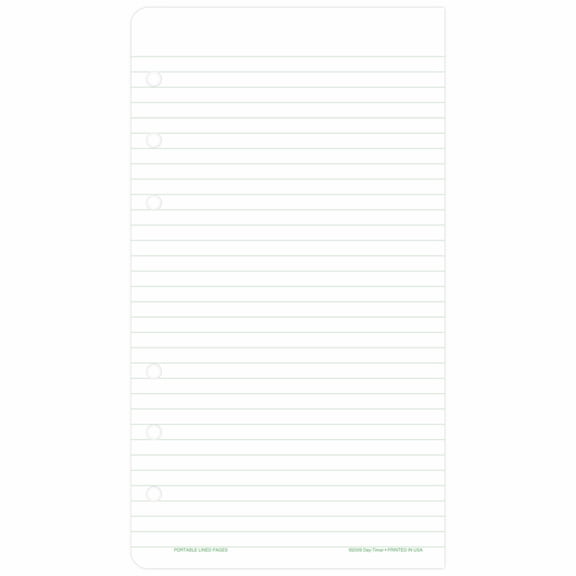 Day-Timer Undated Lined Note Pages Loose-Leaf Portable Size 3 34 x 6 34 2 Pack -