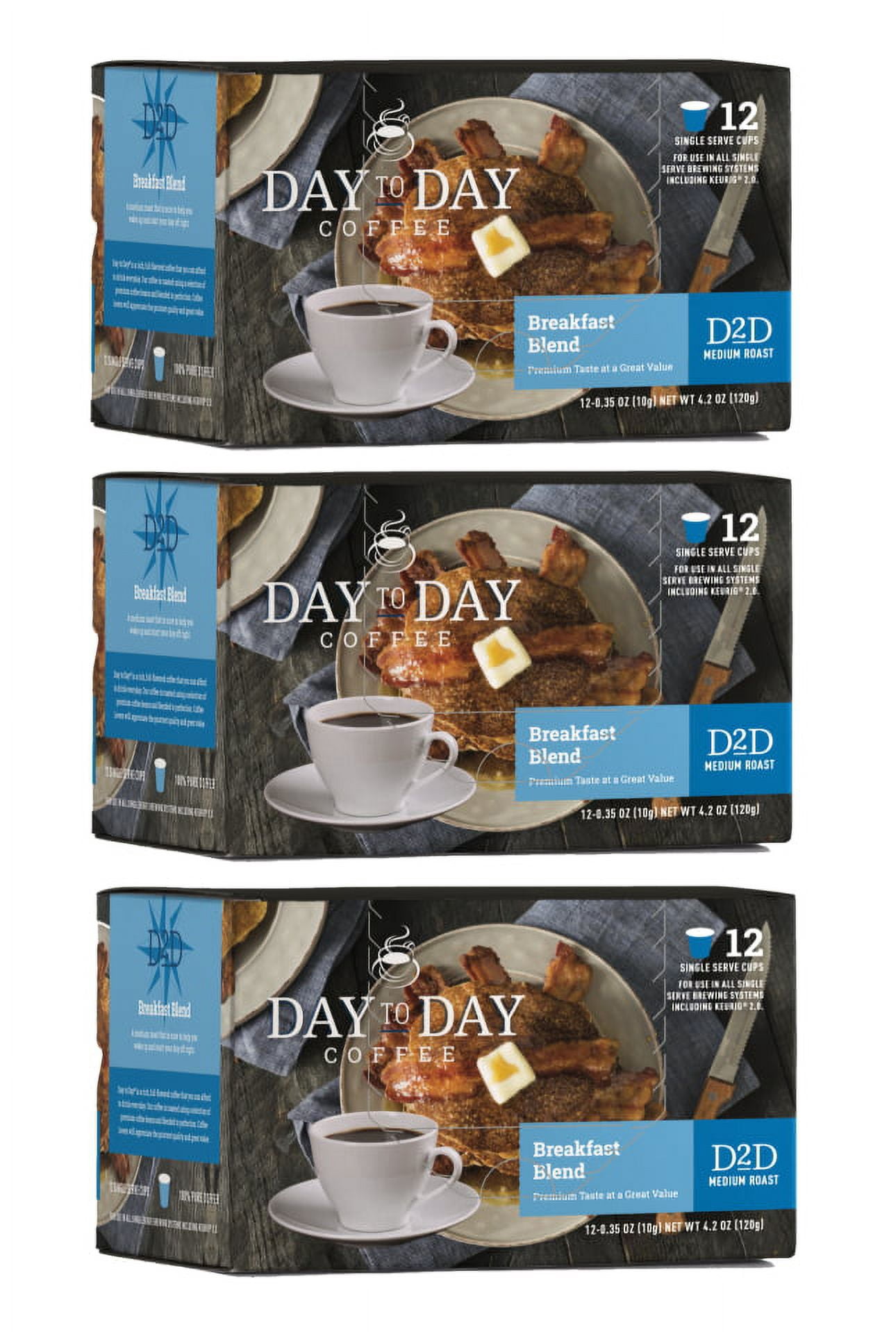 Day To Day Breakfast Blend Single Serve Coffee Cups, Fits Keurig K Cup Brewers, 36 Coffee Pods