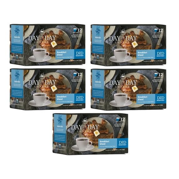 Day To Day Breakfast Blend Single Serve Coffee Cups, Fits Keurig K Cup Brewers, 60 Coffee Pods