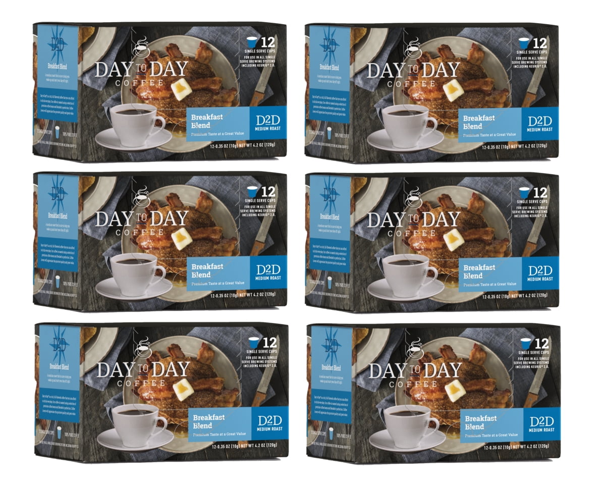 Day To Day Breakfast Blend Single Serve Coffee Cups, Fits Keurig K Cup Brewers, 72 Coffee Pods