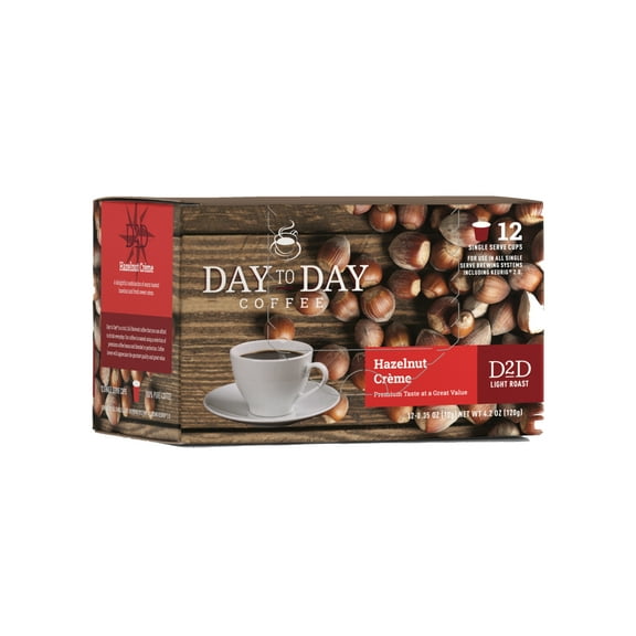 Day To Day Hazelnut Creme Single Serve Coffee Cups, Fits Keurig K Cup Brewers, 12 Coffee Pods