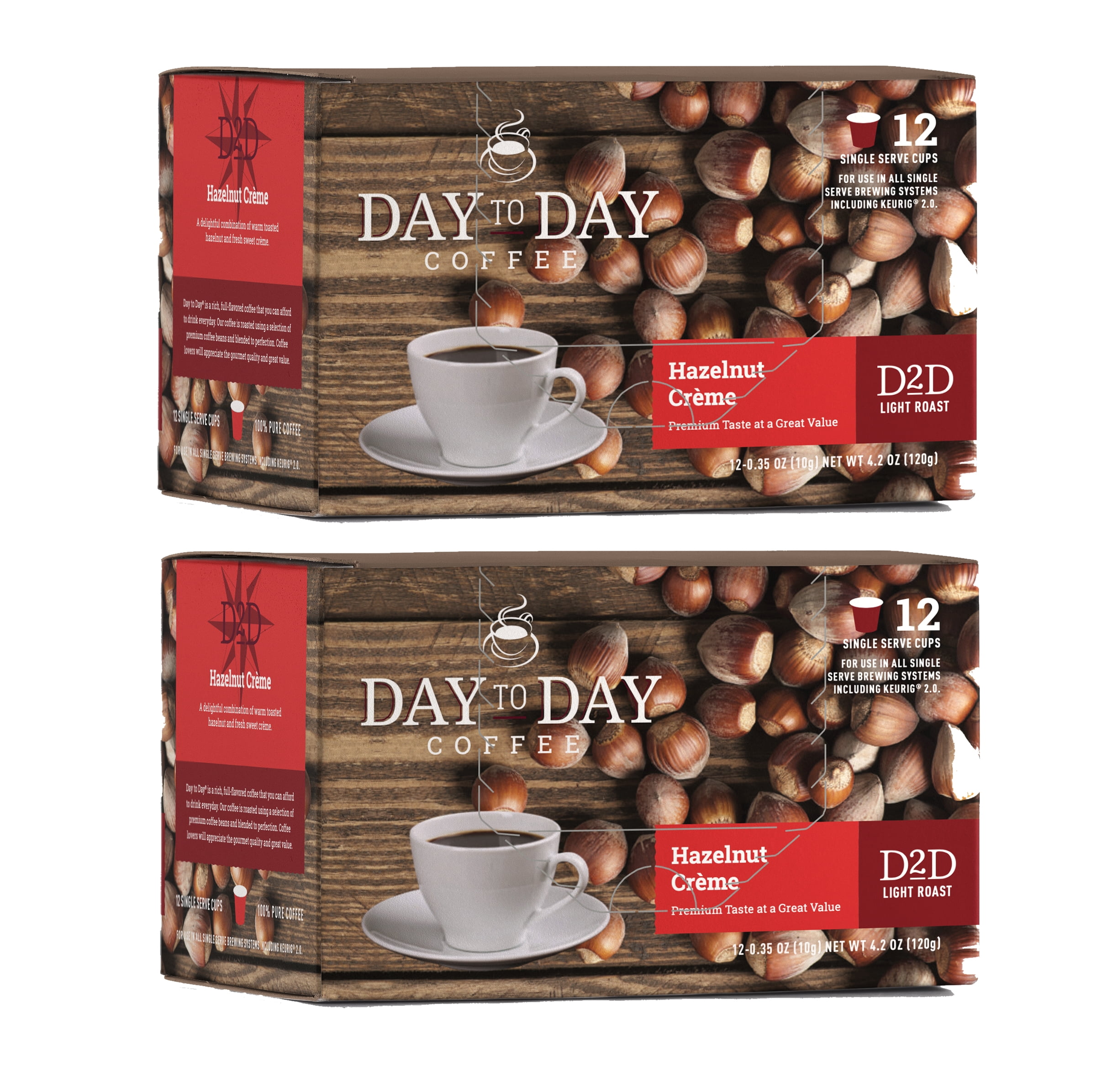 Day To Day Hazelnut Creme Single Serve Coffee Cups, Fits Keurig K Cup Brewers, 24 Coffee Pods