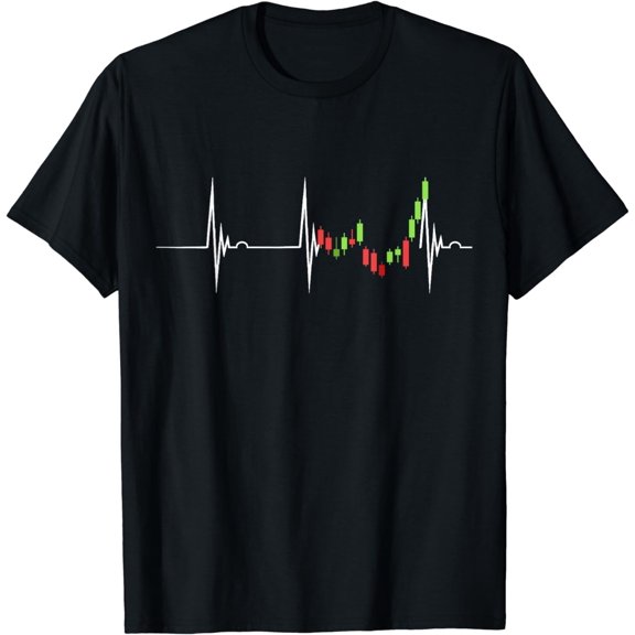Day Trading Heartbeat EKG Pulse Stock Market Trader T-Shirt
